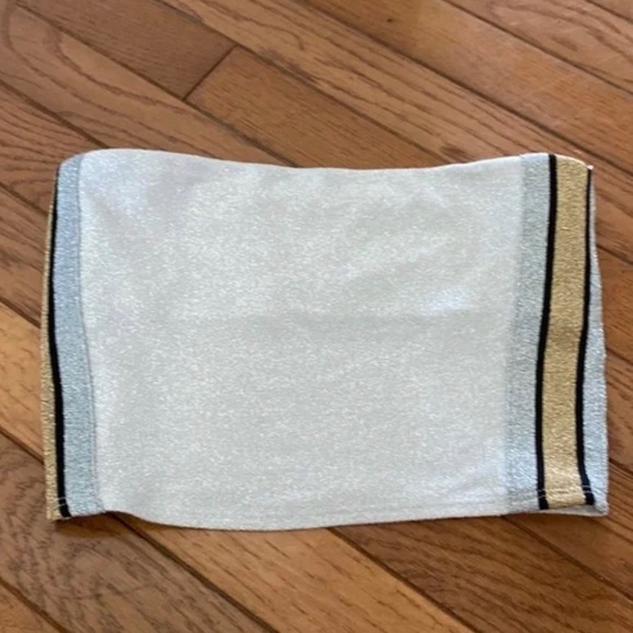 VS PINK sparkle tube top silver and gold - Picture 3 of 6